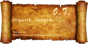 Orgonik Taddeus névjegykártya